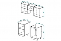 Кухонный гарнитур Легенда 14 (1 м)